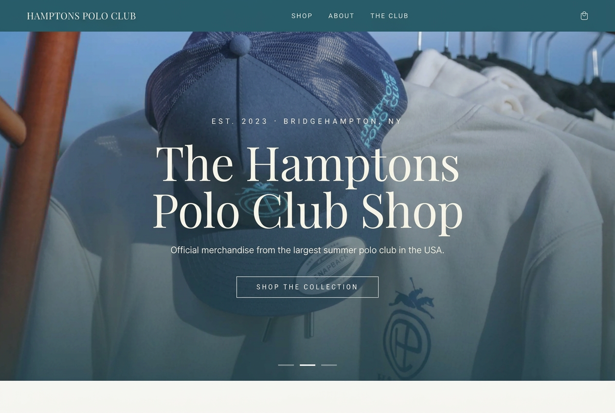 Screenshot of the live Hamptons Polo Club site